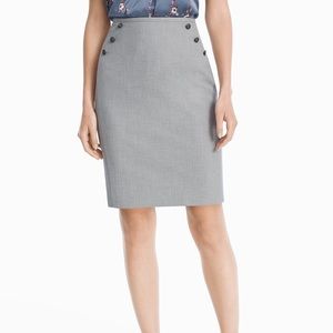 Grey White House Black Market Pencil Skirt